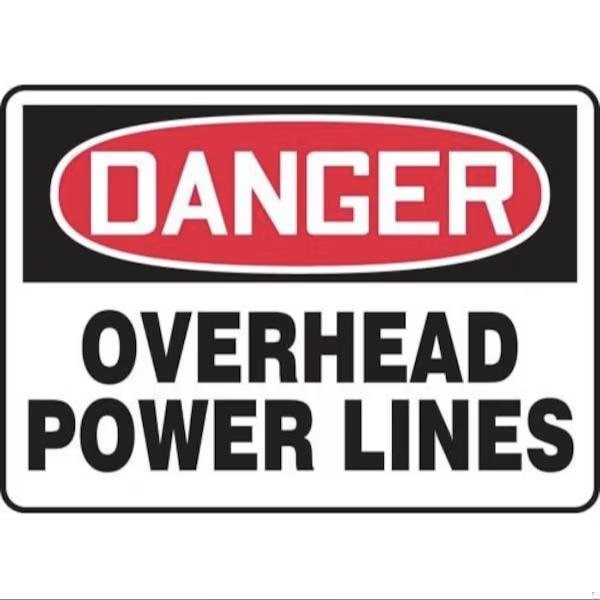 Accuform OSHA DANGER SAFETY SIGN OVERHEAD FRMELC054XP FRMELC054XP - main